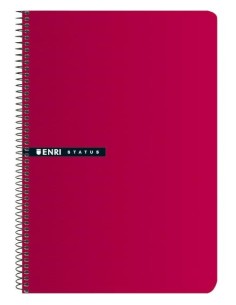 ENRI CUADERNO ESPIRAL 100 HOJAS 4X4 TAPAS DURAS 4º ROJO -5U-